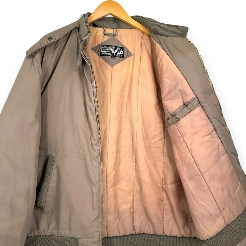 VINTAGE 80's Members Only Men's 46L Iconic Cafe Racer Insulated Bomber Jacket - Picture 7 of 9
